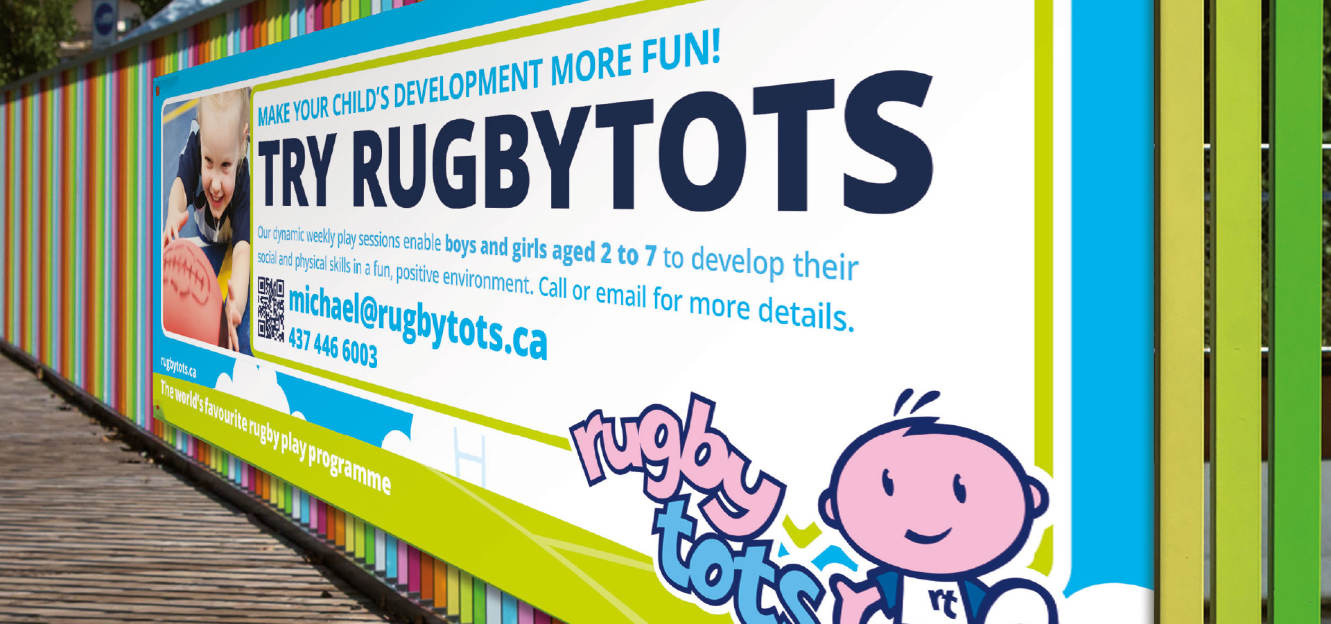 Rugbytots promotional marketing banner.